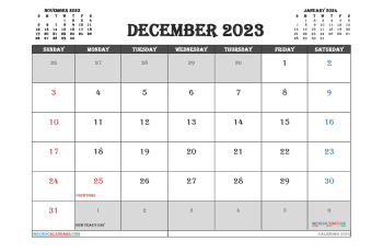 december 2023 calendar printable with holidays 2 algerian