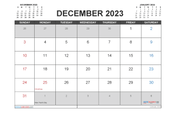 december 2023 calendar printable with holidays 2 arial