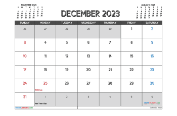 december 2023 calendar printable with holidays 2 cicleshadow