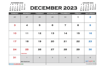 december 2023 calendar printable with holidays 2 copperplate