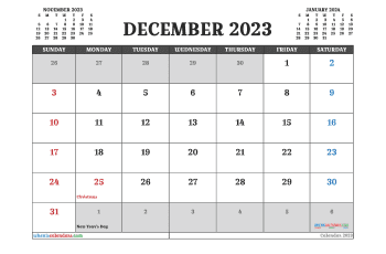 december 2023 calendar printable with holidays 2 croissant