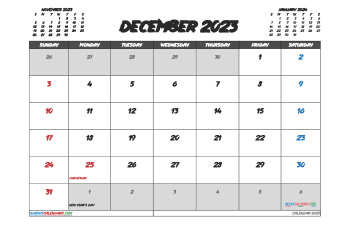 december 2023 calendar printable with holidays 2 darktales