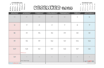 december 2023 calendar printable with holidays 3 balonku