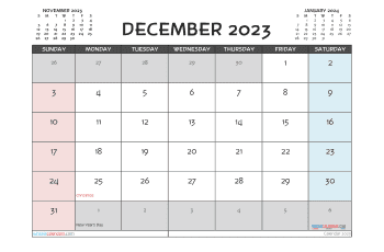 december 2023 calendar printable with holidays 3 banksia