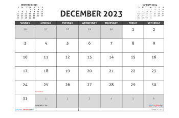 december 2023 calendar printable with holidays aller