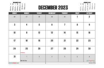 december 2023 calendar printable with holidays bigshoulders