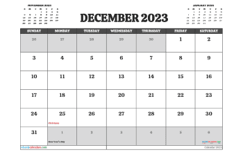 december 2023 calendar printable with holidays calistoga