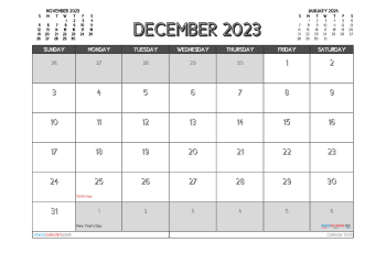 december 2023 calendar printable with holidays cicleshadow