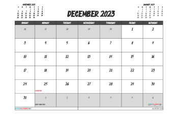 december 2023 calendar printable with holidays crushed