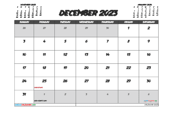 december 2023 calendar printable with holidays darktales