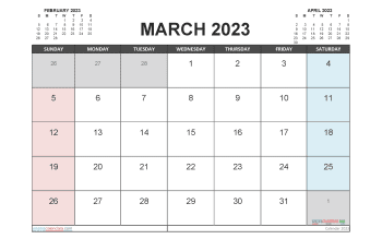 march 2023 calendar printable with holidays 3 arial