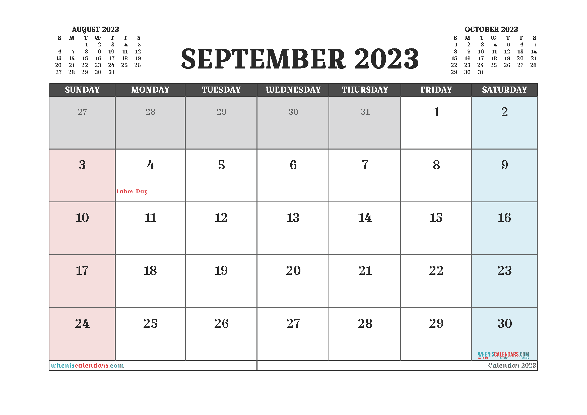 september 2023 calendar printable with holidays 3 croissant